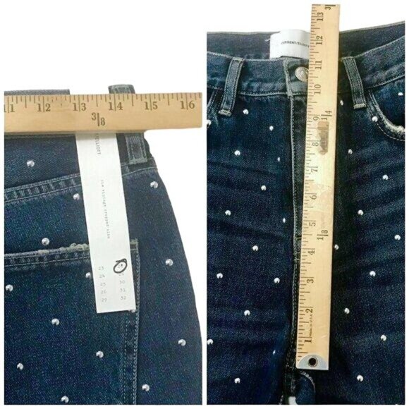 Current/Elliott The Vintage Studded Jeans Size 28 Blue Silver NWT - Picture 10 of 11